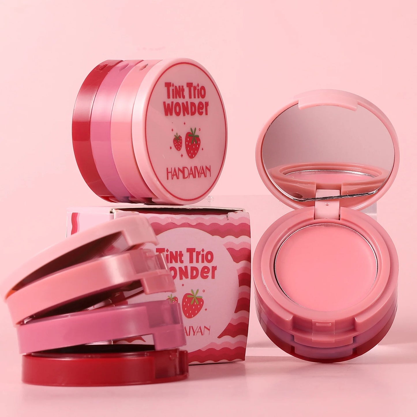 Blush Stick Teinté — Crème Rose pour Visage et Joues, Cosmétiques 3 en 1, Utilisable sur Lèvres, Yeux et Joues