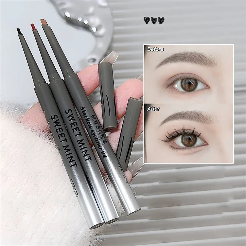 Crayon Eyeliner Soie Longue Tenue — naturel, mat, couleur rouge vin, facile à appliquer, waterproof, maquillage des yeux