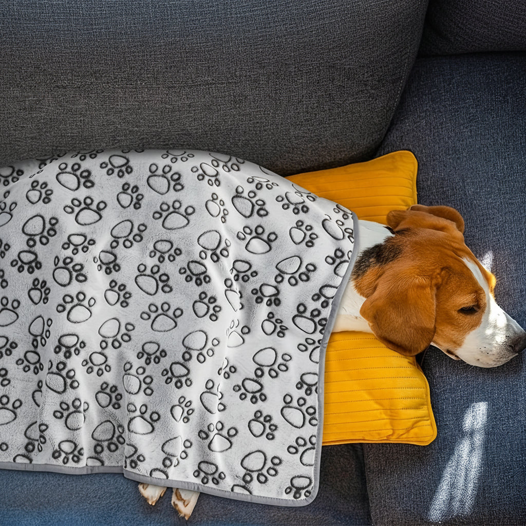 Soft Fluffy Pet Blanket – Cute Cartoon Warm Blanket for Dogs & Cats