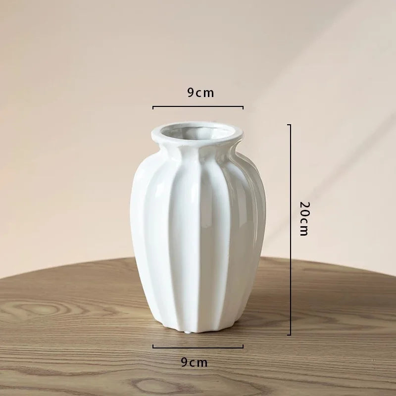 Luxury French Cream Ceramic Vase – Elegant Flower Holder for Home Decor