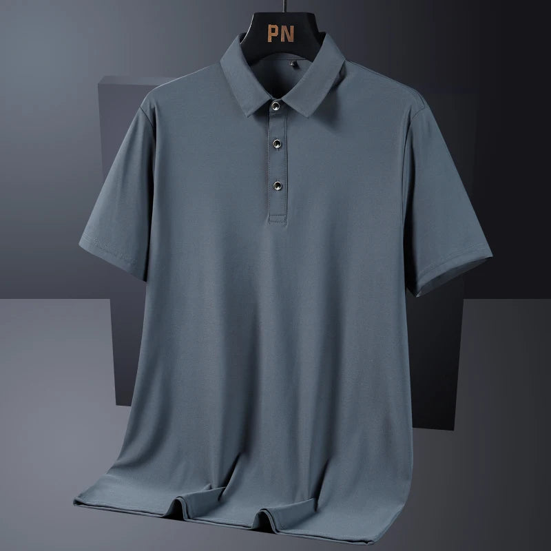 Été grande taille 7xl 8xl 9xl Polo hommes séchage rapide glace soie respirant Polo hommes surdimensionné affaires Polo marque vêtements