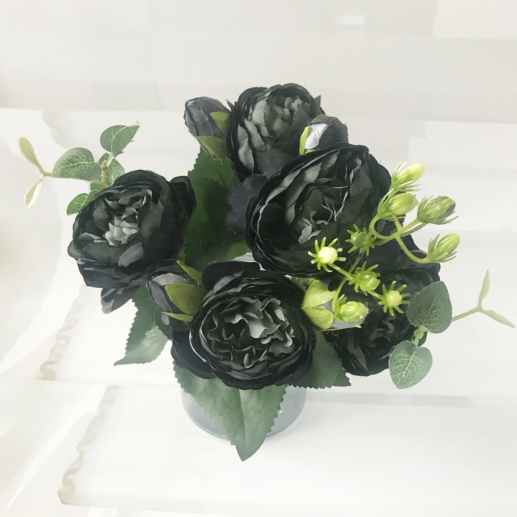 30CM Silk Peony Bouquet – Artificial Pink Flowers for Home & Wedding Décor