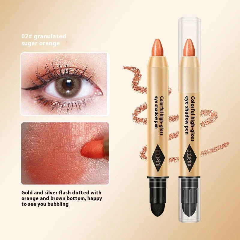 Crayon fard à paupières double embout pailleté, illuminateur, fard à paupières mat, maquillage éclatant, eyeliner