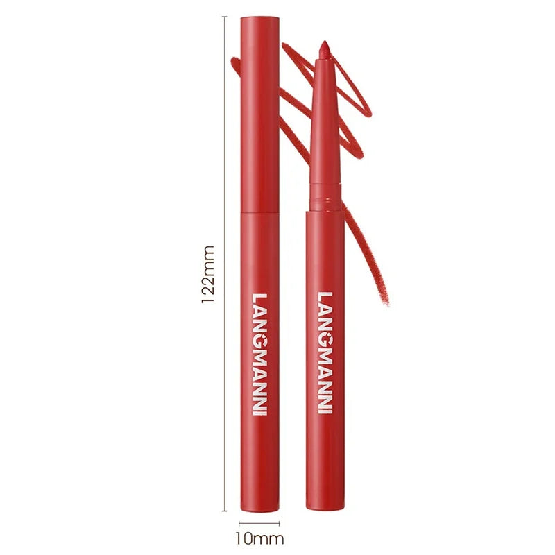 Crayon à Lèvres 12 Couleurs – Waterproof, Mat, Rouge et Marron, Effet Repulpant, Longue Tenue, Contour et Remplissage Parfait