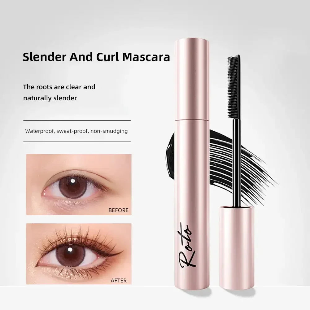 Mascara fibres de soie mat brosse ultra-fine allongeant cils waterproof séchage rapide brun et noir recourbant