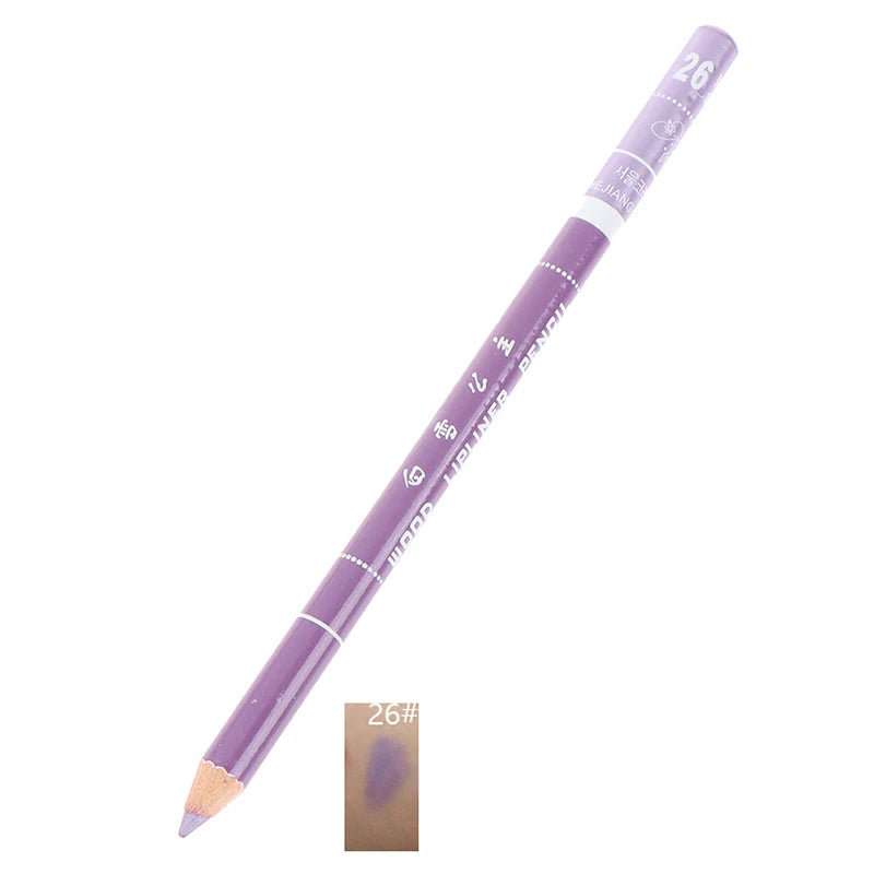 Crayon à Lèvres Professionnel en Bois – Waterproof, Doux, Longue Tenue, Maquillage pour Femmes, 28 Couleurs