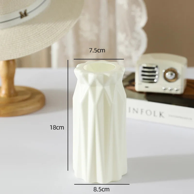 Modern Silver Plastic Vase – Elegant Decorative Flower Vase for Home & Office