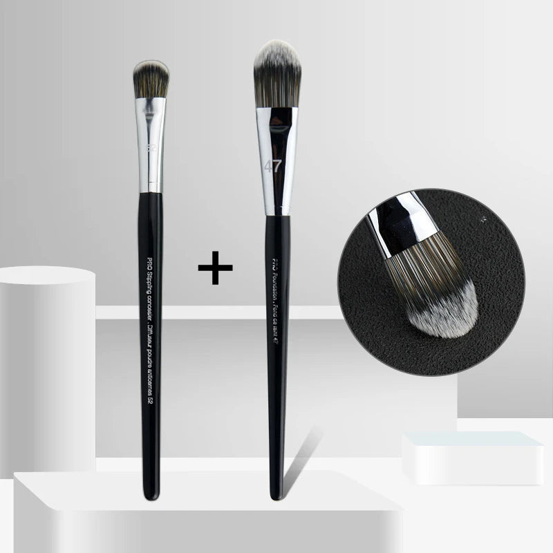 Pinceau de fond de teint professionnel  tête de balai fond de teint liquide ombre correcteur pinceaux femmes visage Base maquillage outils de beauté