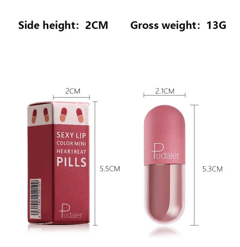 Rouge à lèvres capsule mini 18 couleurs de haute qualité – Finition velours mate | Texture lisse et non collante | Tenue longue durée | Gloss et encre à lèvres élégants de marque