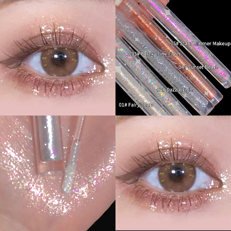 **« Fard à paupières liquide – Haute pigmentation, waterproof et pailleté »**