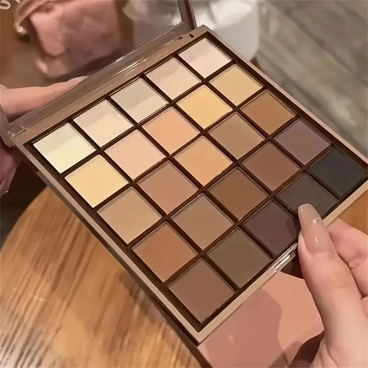 Palette Fards à Paupières 25 Couleurs — Tons Naturels Gris, Marron et Terre, Style Café et Chocolat, Maquillage pour Yeux, Cosmétiques pour Femmes
