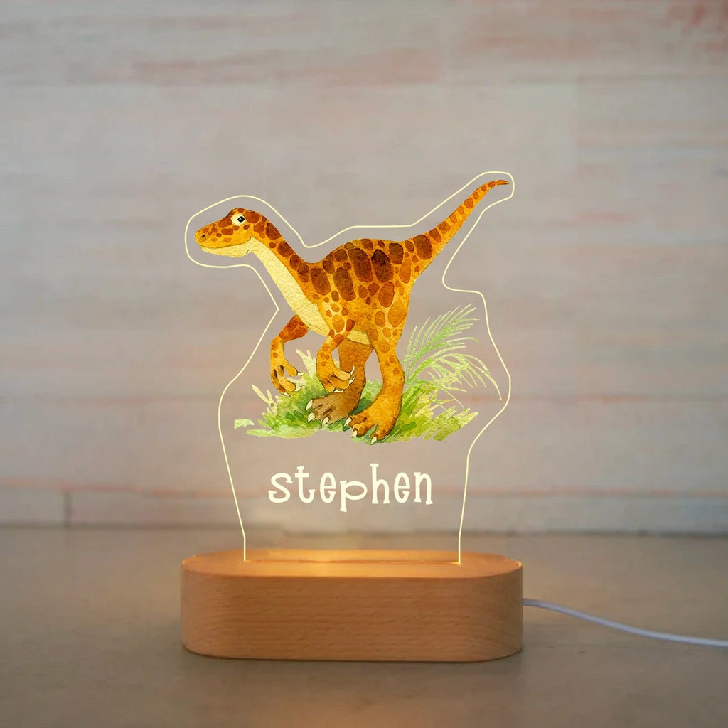 Personalized Animal Night Light with Custom Name – Acrylic LED Lamp for Kids' Bedrooms
