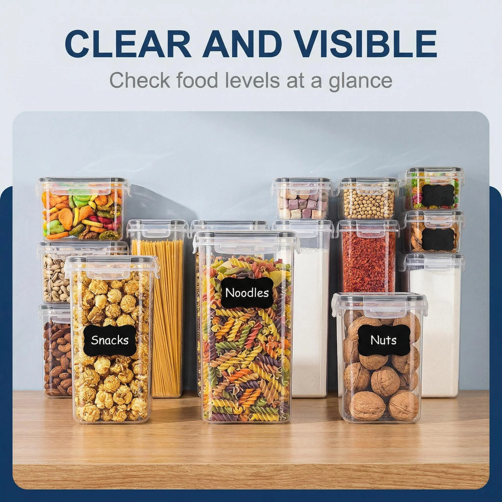 25-Piece Airtight Food Storage Container Set – BPA-Free Pantry Organizer Boxes