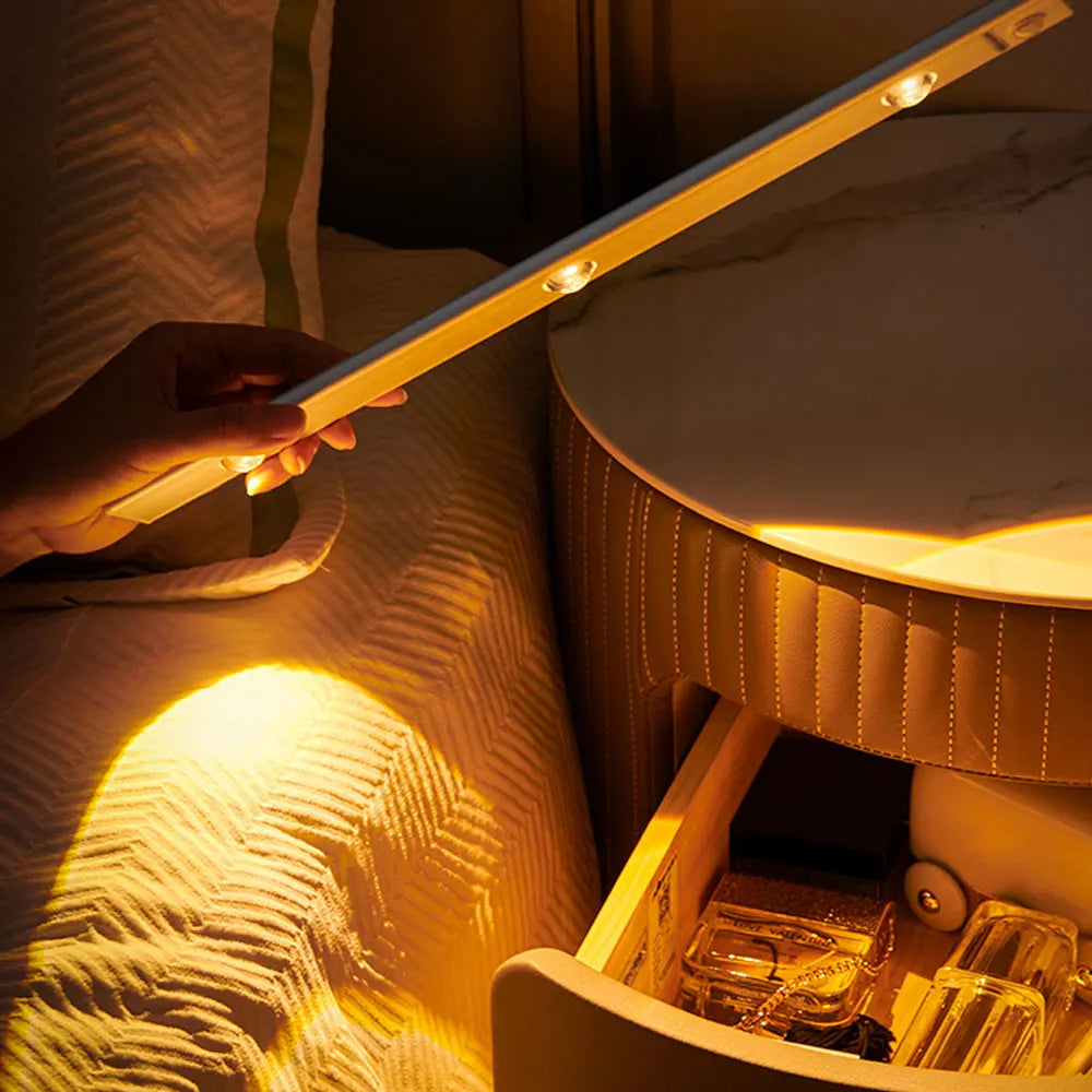 Wireless Motion Sensor LED Light – Ultra-Thin USB Rechargeable Night Light for Cabinets & Closets