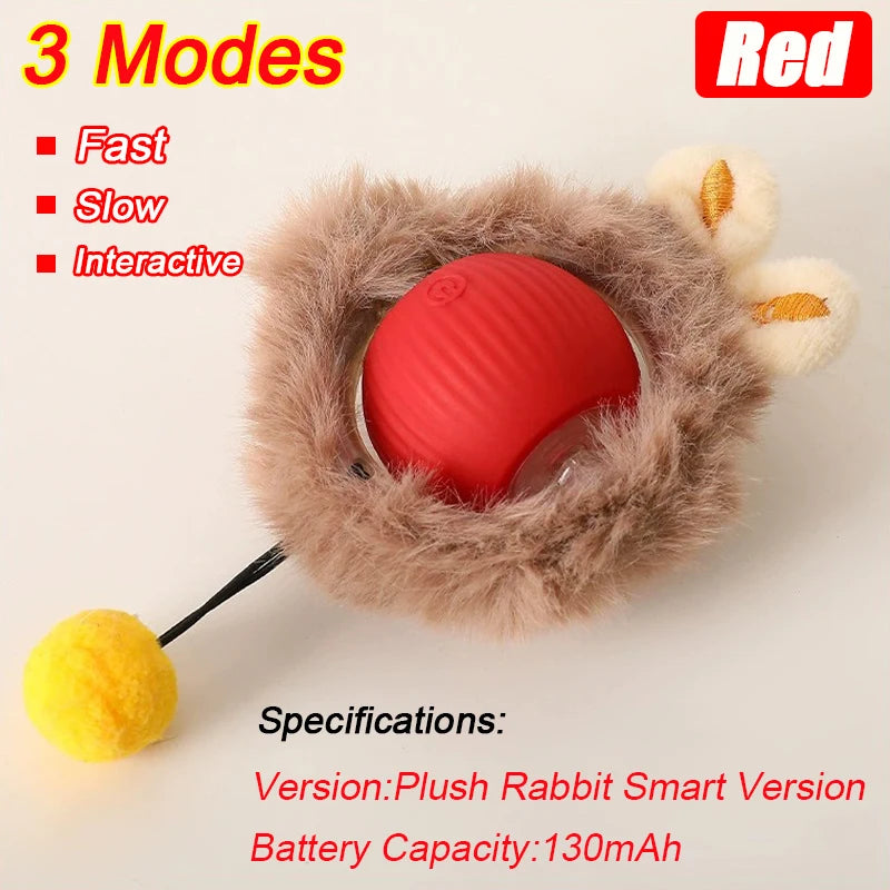 Automatic Interactive Rolling Ball with Faux Tail – Rechargeable Smart Cat & Dog Toy
