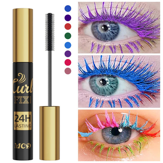 Mascara 5D waterproof vibrant 9 couleurs longue tenue recourbant bleu, vert, noir extensions cils