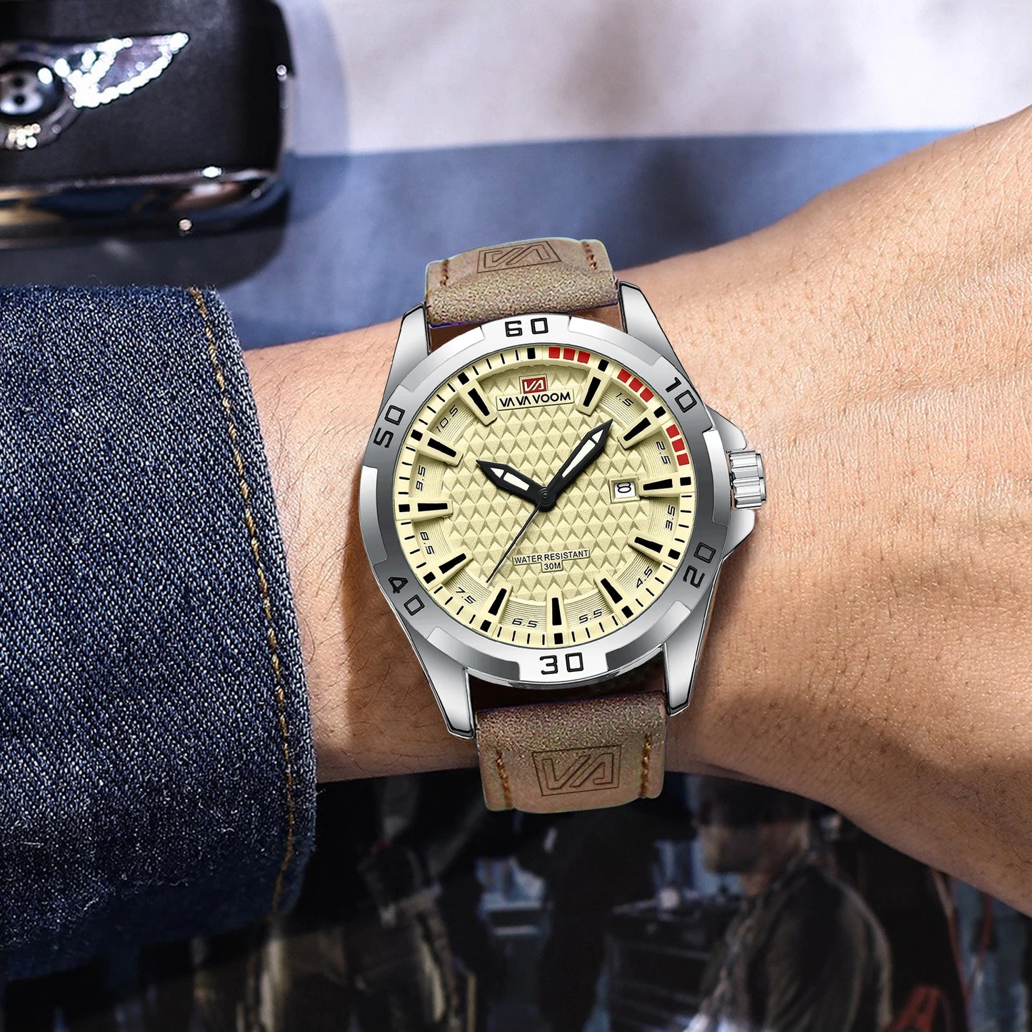 Hommes Sport décontracté militaire Quartz calendrier montre-bracelet pour homme d'affaires en cuir étanche mâle horloge Relogio Masculin