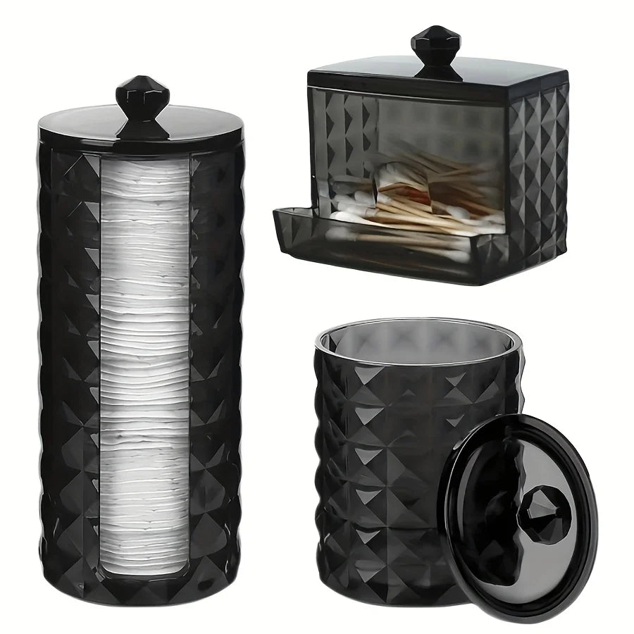 Clear Cotton Pad & Qtip Holder Set