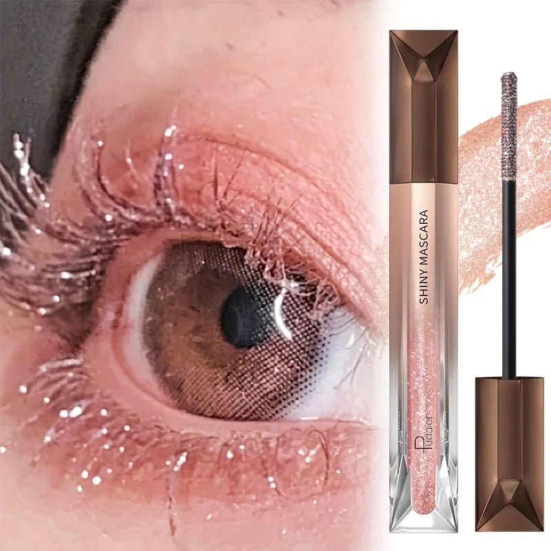 Mascara pailleté scintillant longue tenue waterproof anti-bavure diamant écrasé perlé effet flash fin