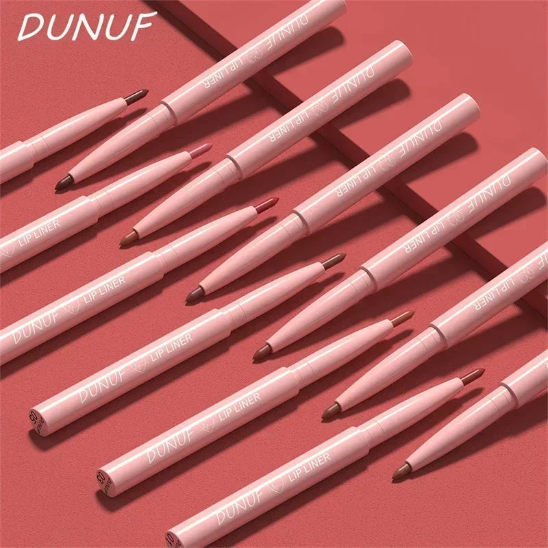 Crayons à Lèvres Mat Waterproof 12 Couleurs – Contour Rouge, Longue Tenue, Anti-Transfert, Hydratant, Maquillage des Lèvres