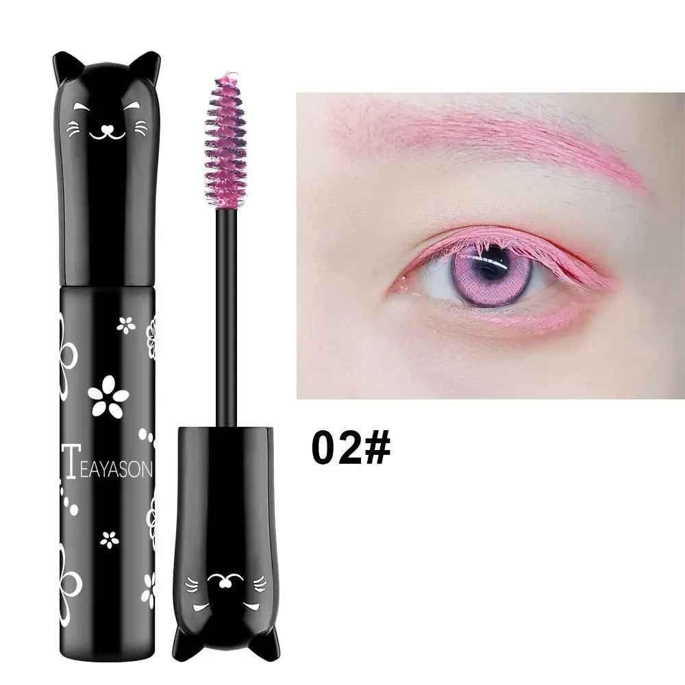 Mascara multicolore waterproof séchage rapide cils recourbés extensions bleu, rose, violet, noir, blanc maquillage