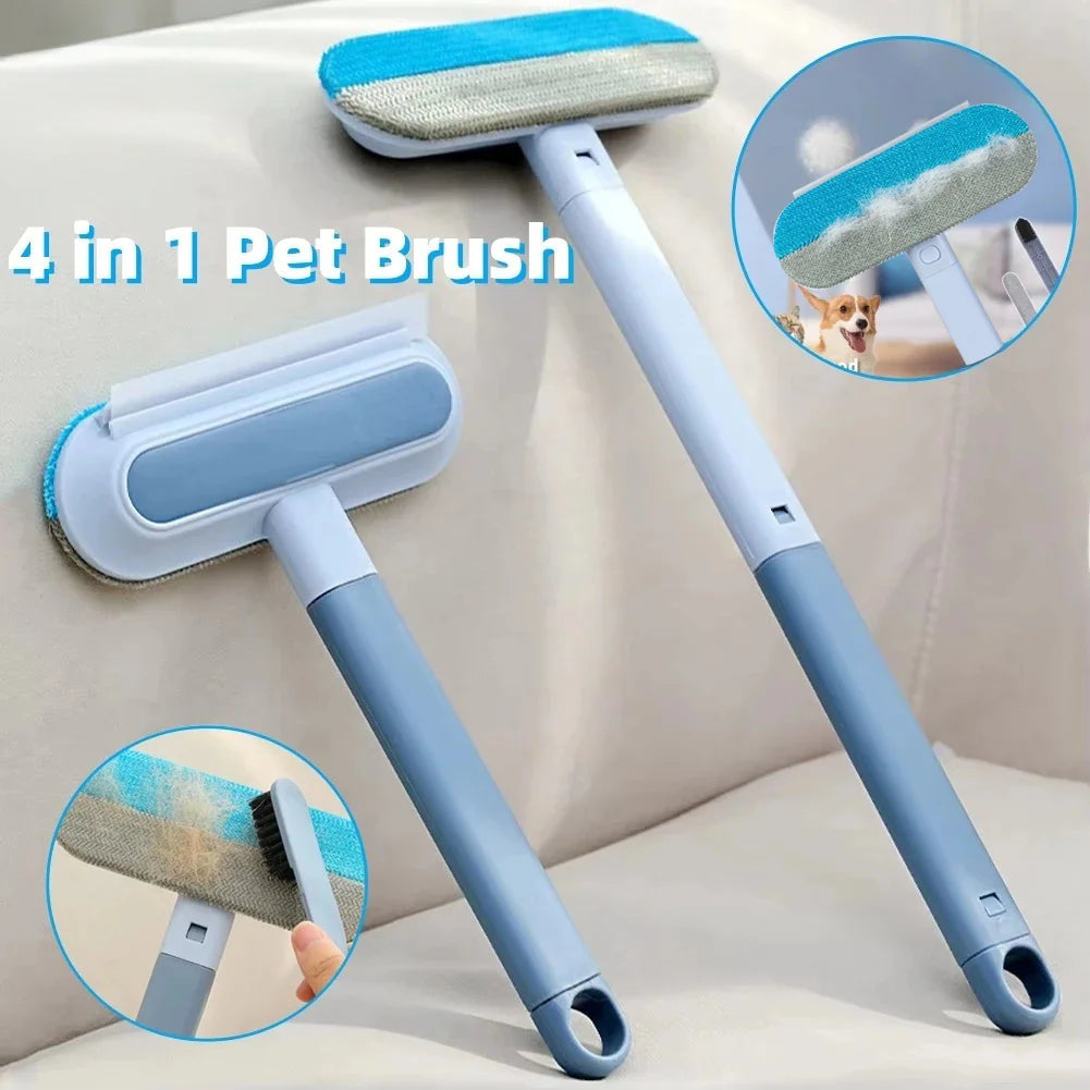 4-in-1 Pet Hair Remover Tool – Reusable Fur & Lint Cleaner for Furniture and Clothing
