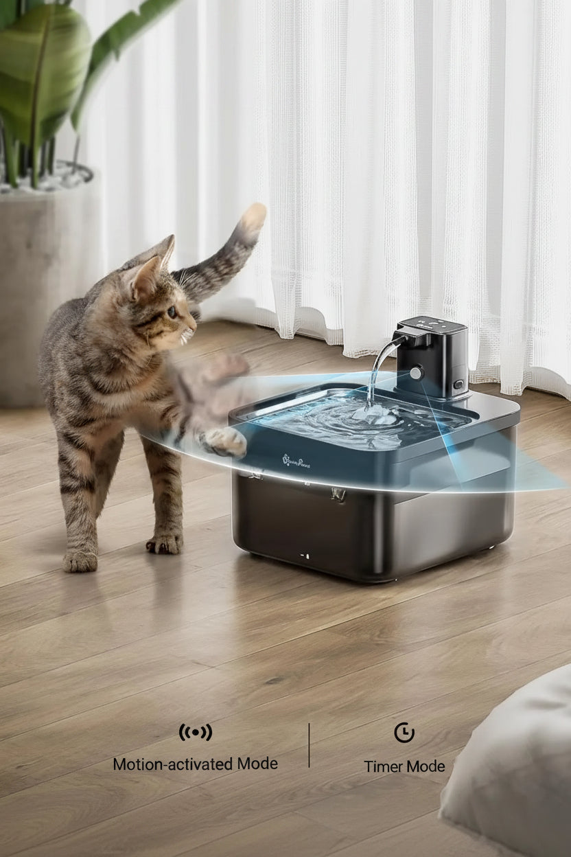 Wireless Stainless Steel Pet Water Fountain 2.5L