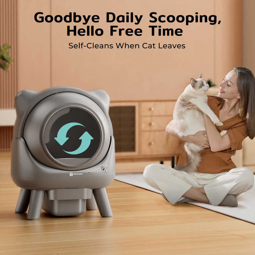 80L Smart Self-Cleaning Cat Litter Box – Automatic App-Controlled Litter Box
