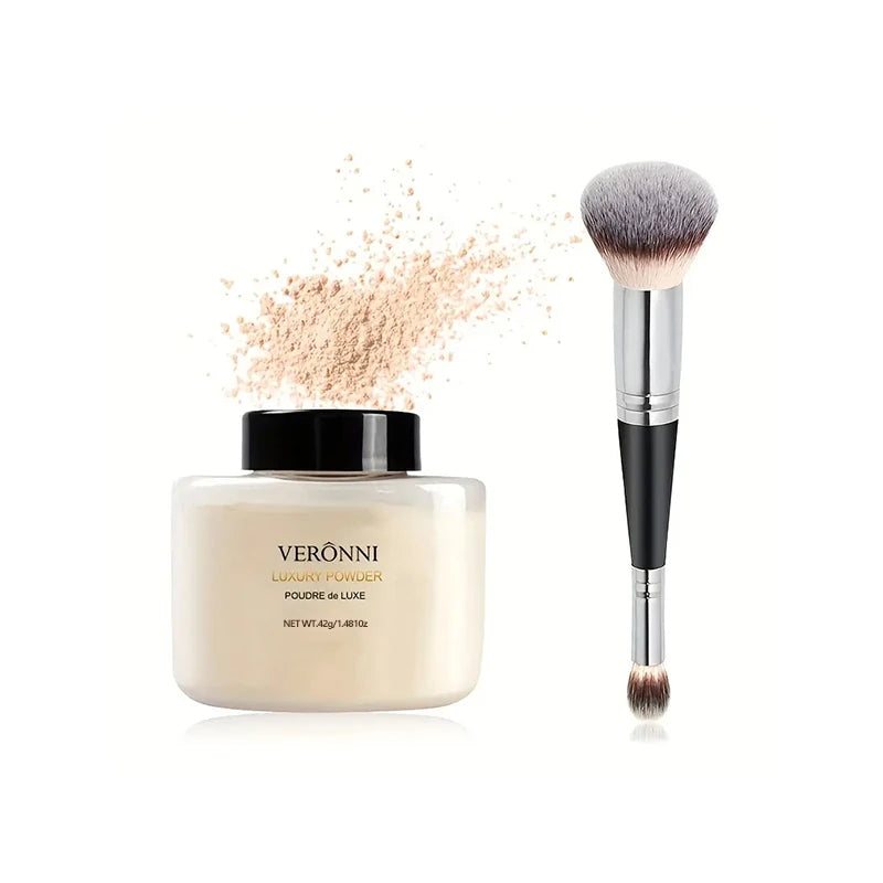 Poudre Libre Banane – Finition Mate Longue Tenue, Sans Brillance, Contrôle du Sébum, Translucide, Légère, Poudre Fixante avec Pinceau