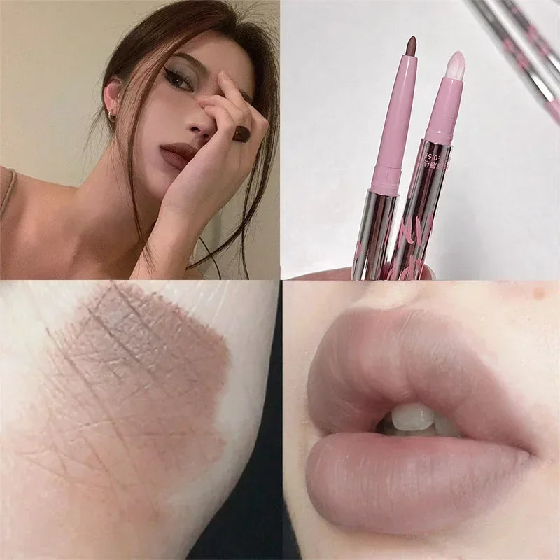 Crayon à Lèvres Mat Velours – Contour des Lèvres, Waterproof, Longue Tenue, Anti-Transfert, Teintes Nude, Maquillage des Lèvres