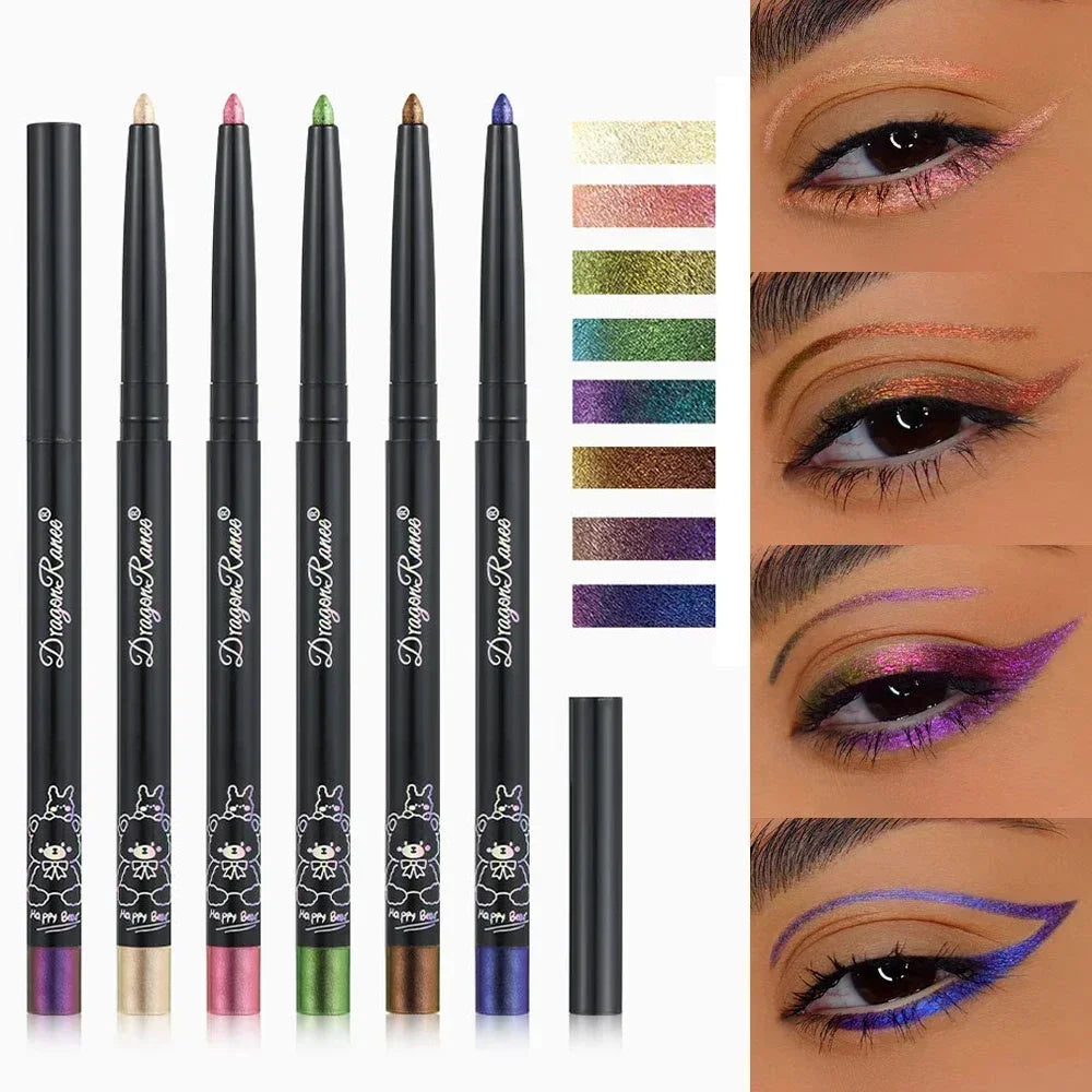 Eyeliner Pailleté– Multi-Chrome, Longue Tenue, Métallique, Ombre à Paupières Brillante, Teintes Vert et Violet