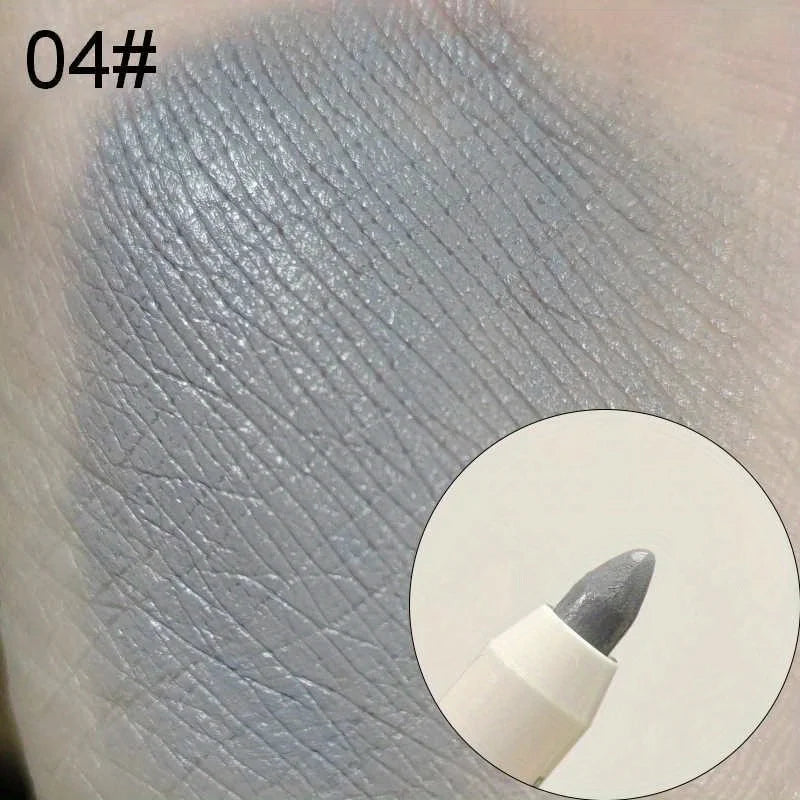 1 crayon fard à paupières gris, marron et blanc, longue tenue, nacré et pailleté, monochrome, illuminateur