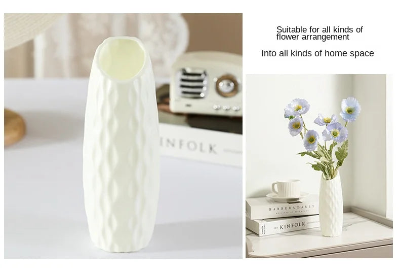 Modern Silver Plastic Vase – Elegant Decorative Flower Vase for Home & Office