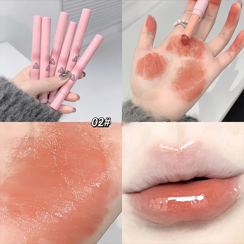 Rouge à Lèvres Hydratant – Fini Miroir, Waterproof, Longue Tenue, Teintes Rosées, Tous Types de Peau