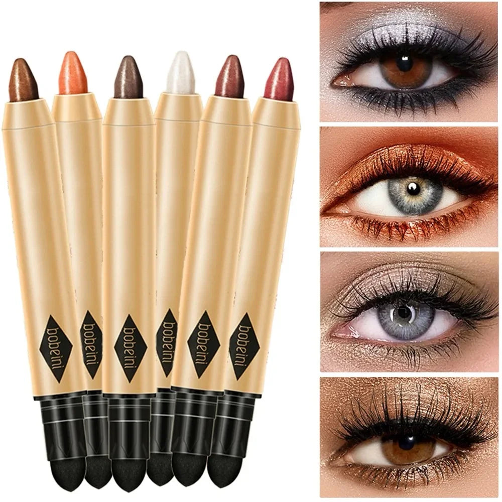 Crayon fards à paupières double embout, scintillant et lumineux, longue tenue, anti-bavures, effet nacré, stick maquillage