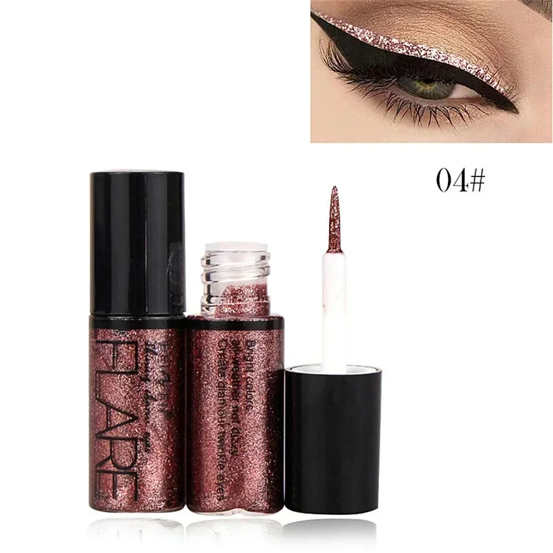 Eyeliner waterproof brillant effet diamant, fard à paupières pailleté argenté, or rose et sequins, maquillage et cosmétiques de beauté