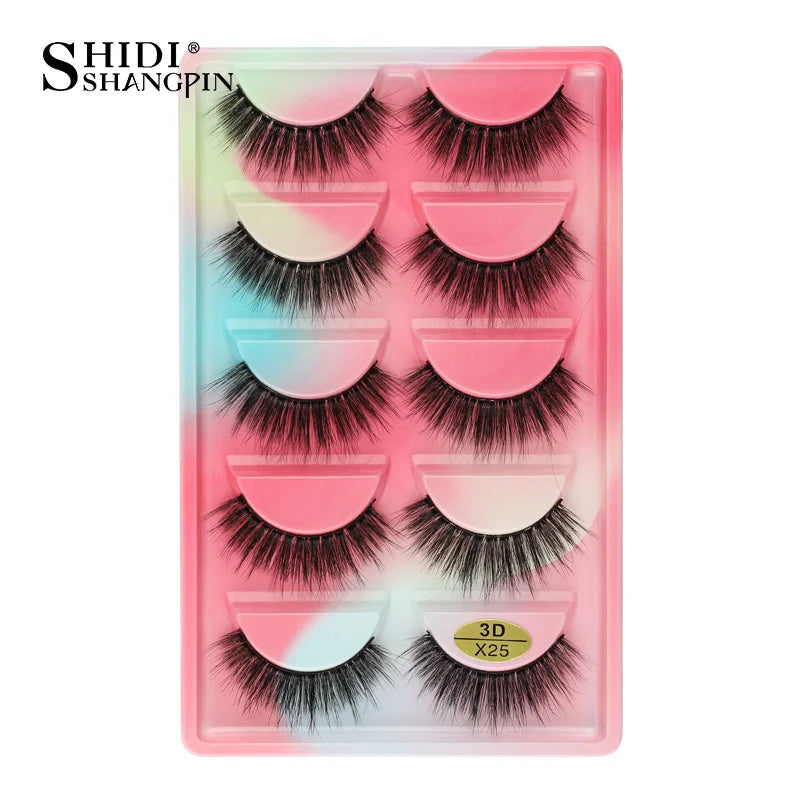 3 à 5 paires – Cils en vison 3D naturels, longs et doux, courts – Faux cils faits main, outil de maquillage pour extension de cils