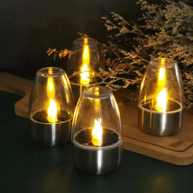 Solar LED Flameless Candles – Waterproof Outdoor Candle Lights for Garden & Wedding Decor
