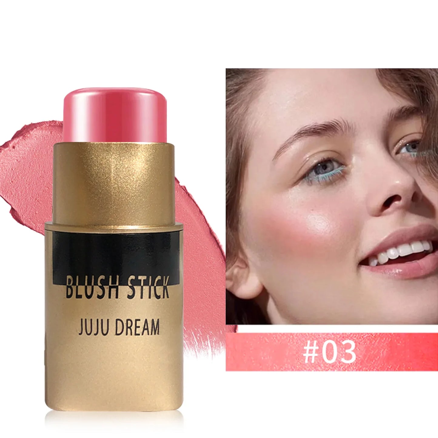 Blush Stick Multifonction — Pour Visage et Lèvres, Maquillage Nude Naturel, Illumine et Fait le Contour, Waterproof et Longue Tenue, Convient à Tous