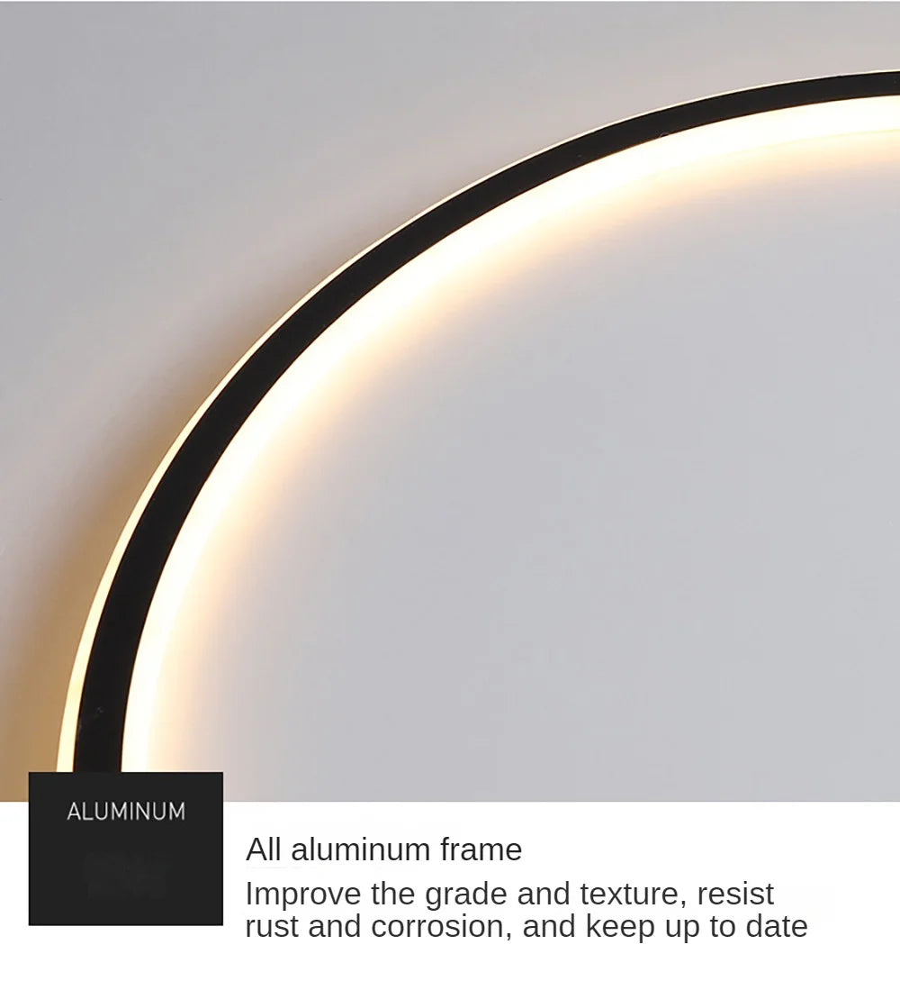 Modern LED Ceiling Light – Circular Flush Mount Fixture for Living Room, Bedroom & Hallway
