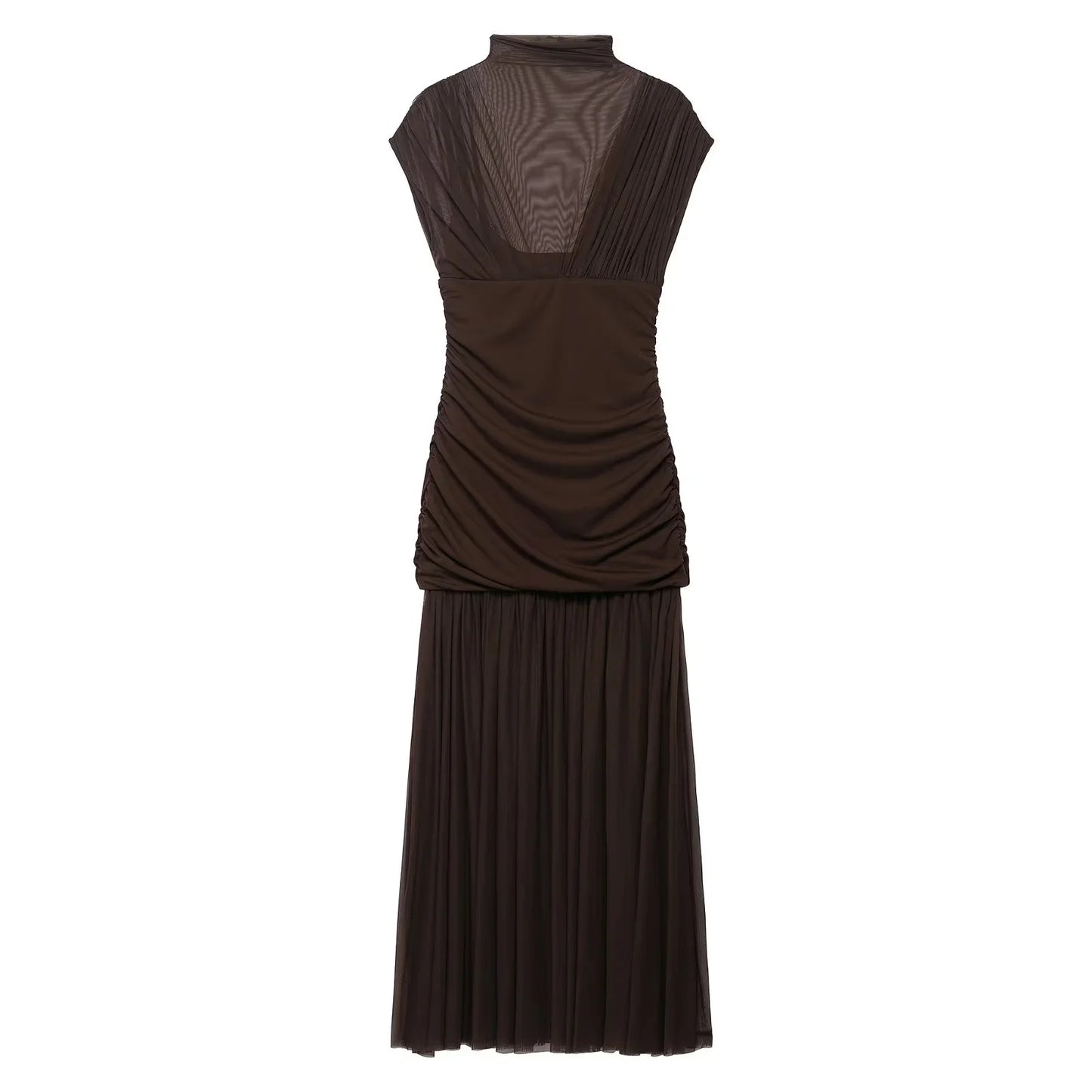 Robe Femme  Automne/Hiver 2025 – Élégante en Tulle Patchwork, Idéale pour Mariages et Business Casual