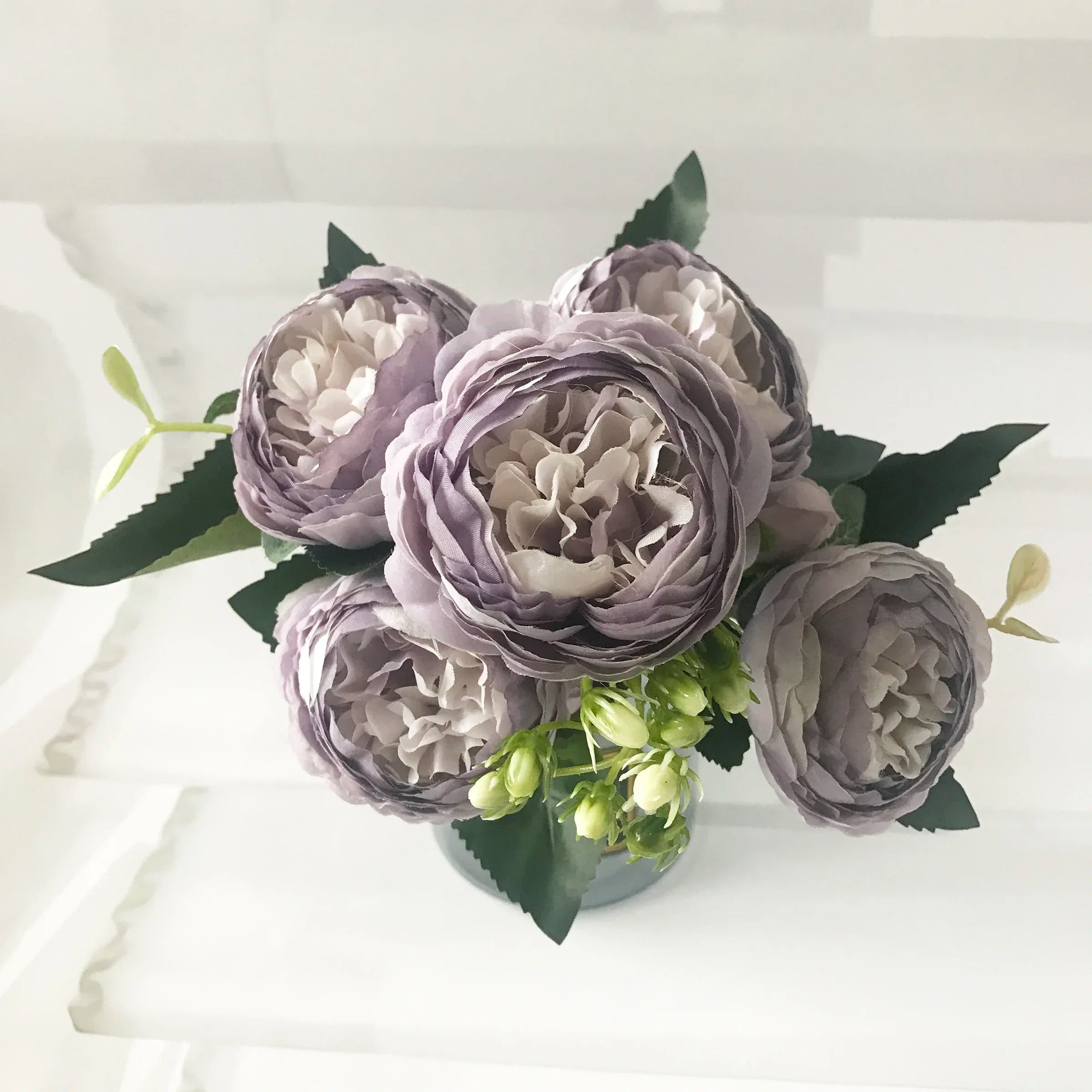 30CM Silk Peony Bouquet – Artificial Pink Flowers for Home & Wedding Décor