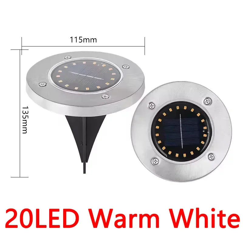 Solar Ground Lights – Outdoor LED Disk Lights for Garden & Pathway Décor