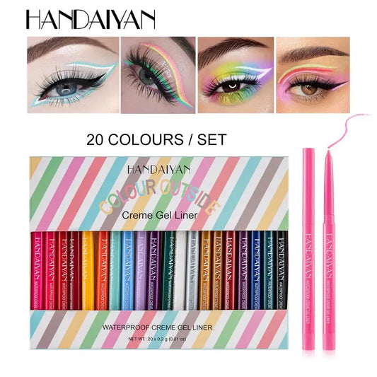 Set Crayons Eyeliner Crème – Waterproof, Longue Tenue, Gel Lisse, Maquillage des Yeux Professionnel, Couleurs Vibrantes