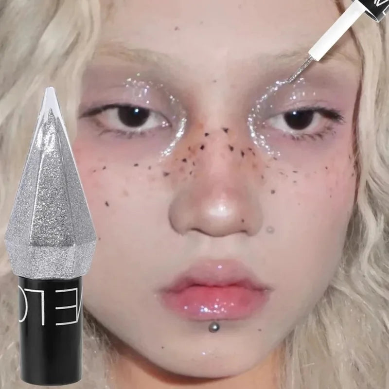 Eyeliner pailleté scintillant – fard à paupières waterproof, argent, or rose, couleurs brillantes et éclatantes pour un maquillage glamour