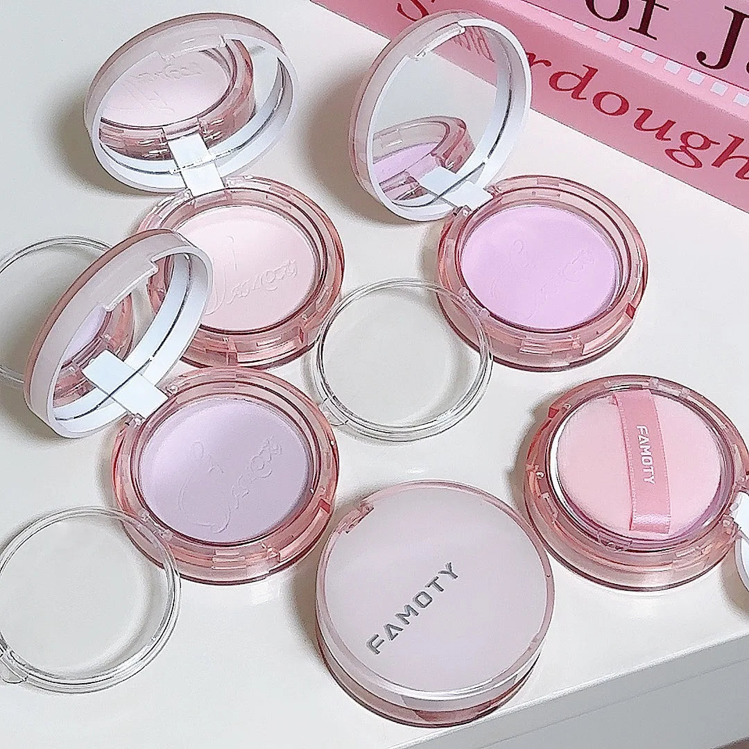 Poudre Pressée Mat Anti-Brillance – Waterproof, Correcteur et Poudre Fixante, Tenue Longue Durée, Effet Éclat et Éclaircissant pour le Visage, Maquillage Coréen