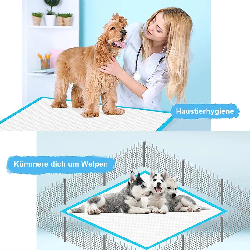 100PCS Super Absorbent Pet Training Pads – Quick-Dry Disposable Pee Pads