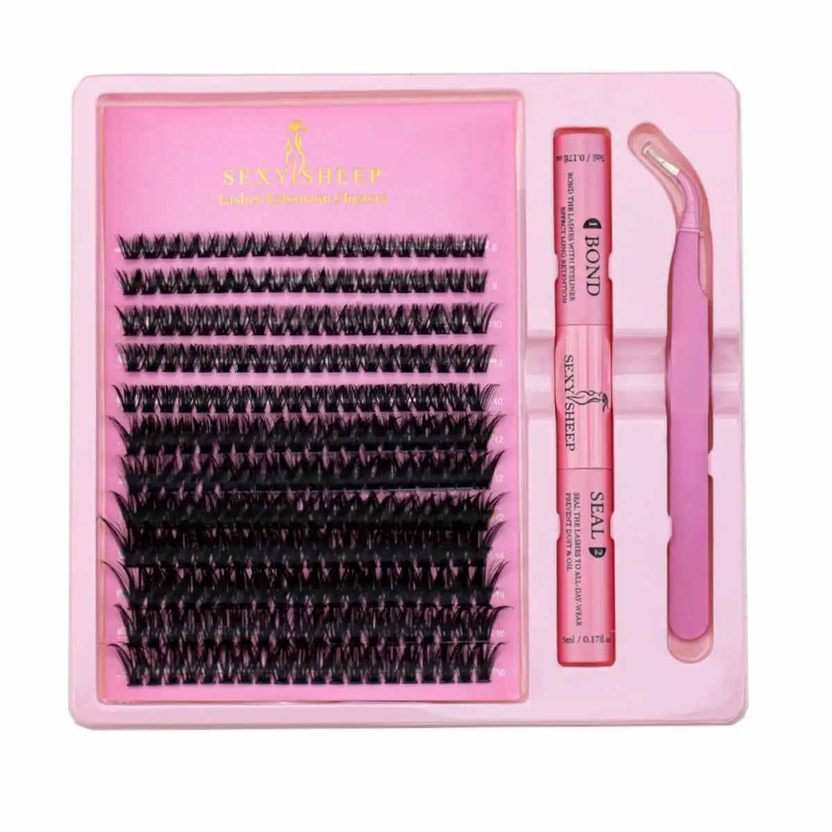 Kit Extension de Cils DIY – Clusters Individuels 8-16mm + Colle & Applicateur