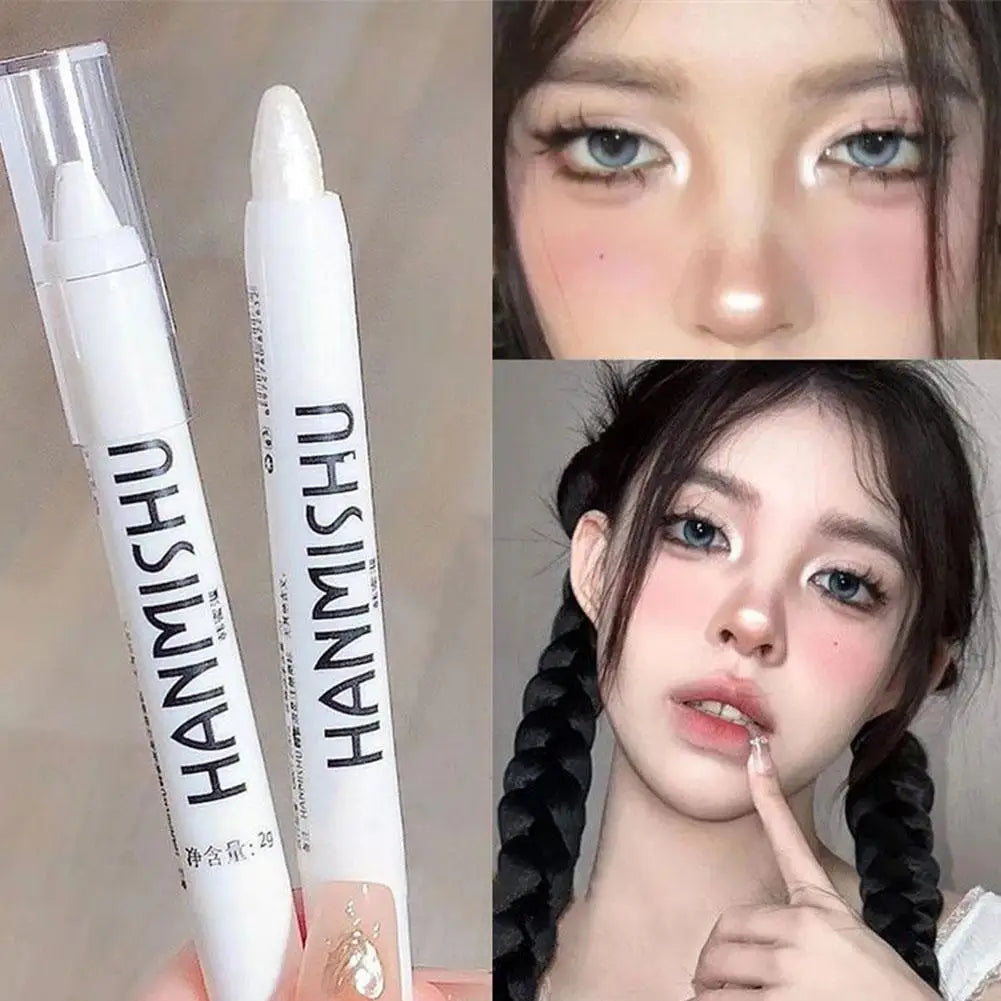 Stick Highlighter Scintillant — Crayon Fard à Paupières Blanc Pailleté, Illumine le Regard, Effet Éclatant et Dazzling, Maquillage Highlighter