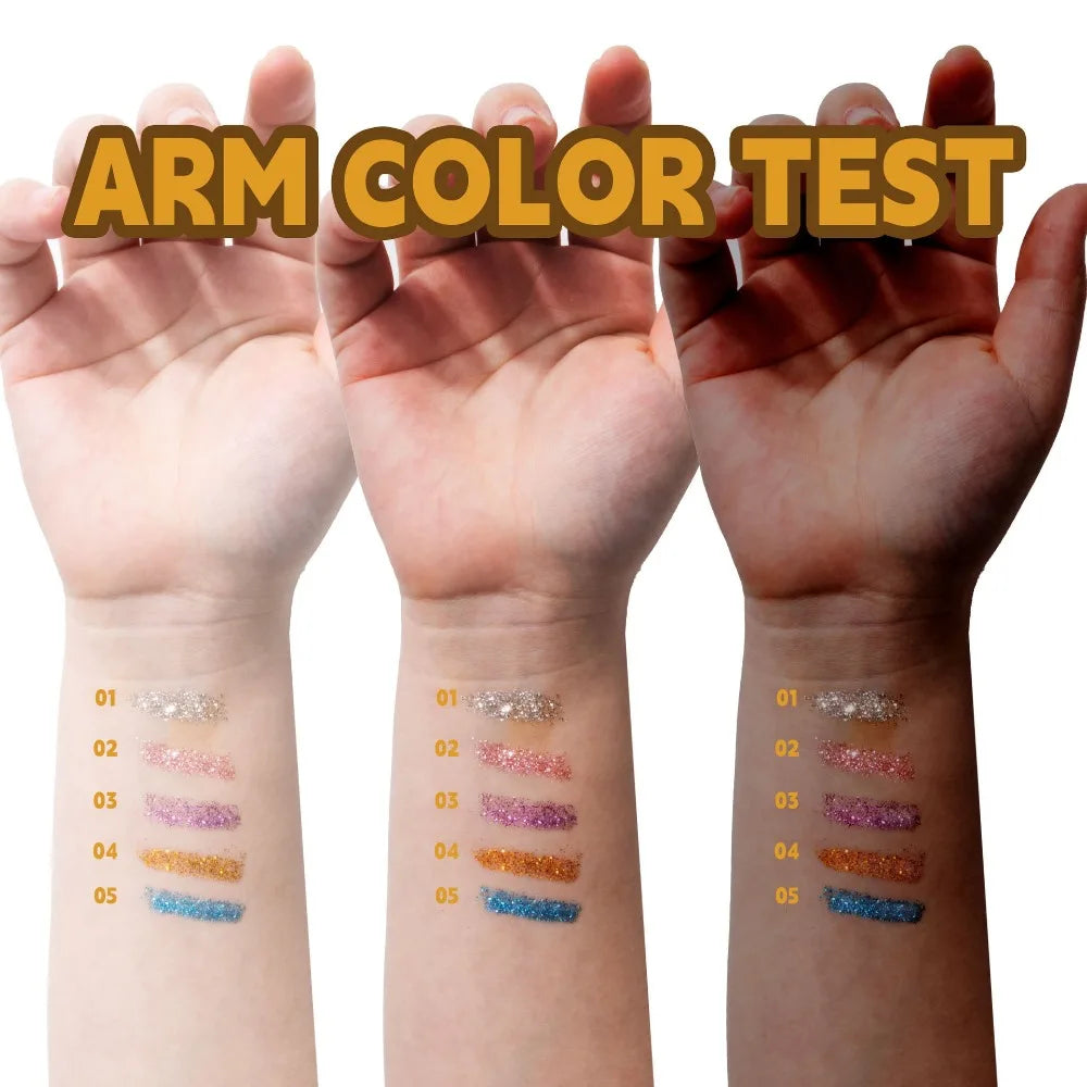 Mascara pailleté 5 couleurs or diamant perlé waterproof séchage rapide cils recourbés extensions coloré maquillage